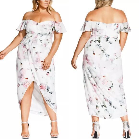 New! City Chic  Trendy Plus‎ Size Heartbreaker Floral Maxi Dress, size 22 - Picture 1 of 15